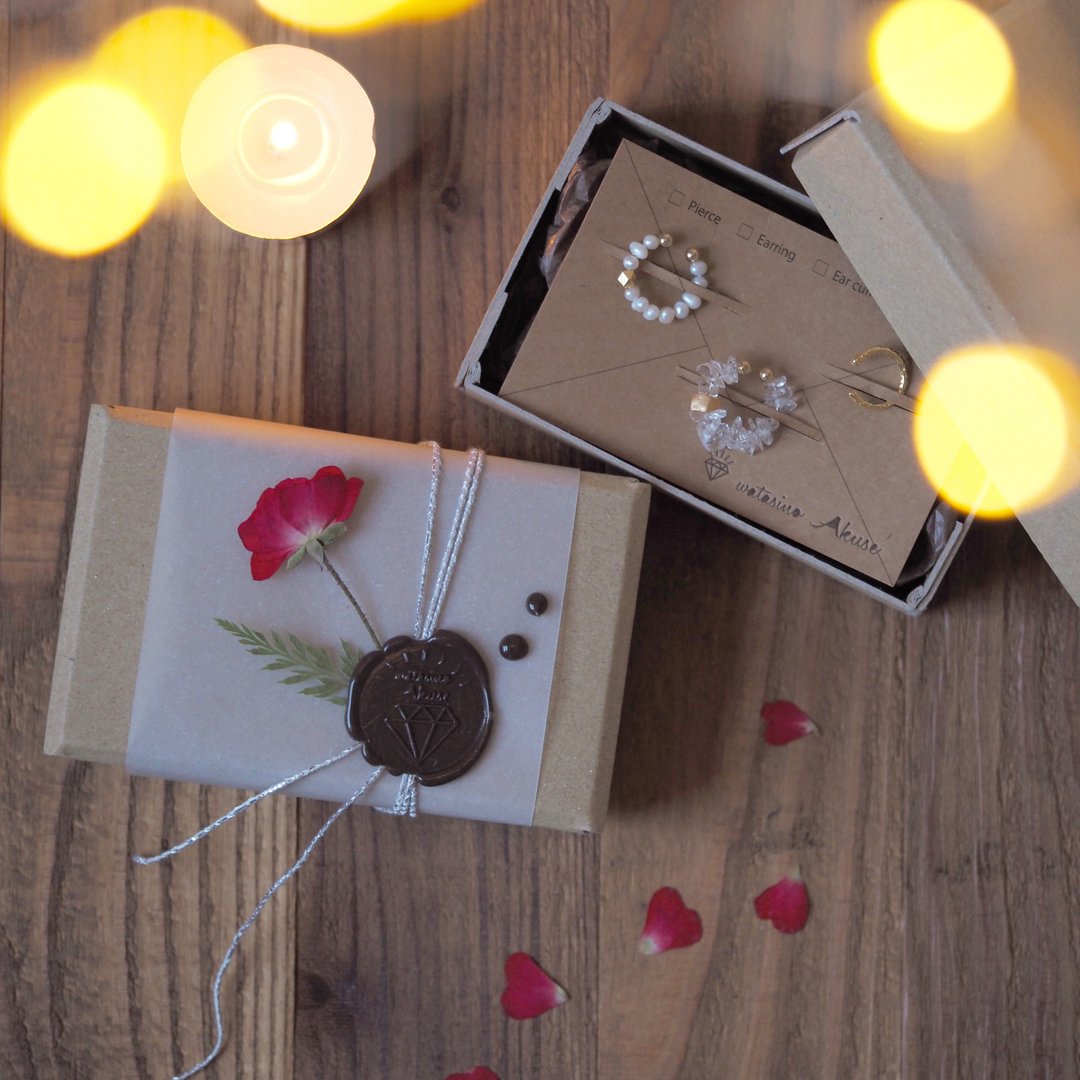 \ Early Bird Mother's Day Gift / Ear Cuff 3set | Crystal Freshwater Pearl Gold - 耳环/耳夹 - 水晶 透明