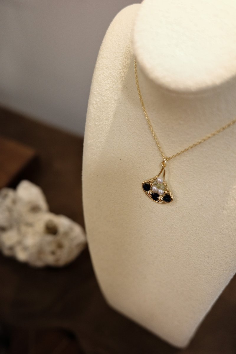 雾光 珍珠项链 天然石 14Kgf - 项链 - 珍珠 白色