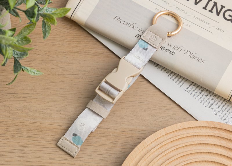 【小笼包花花-花漾行李挂带】行李挂环 / 旅行配件 - 行李吊牌 - 聚酯纤维 灰色