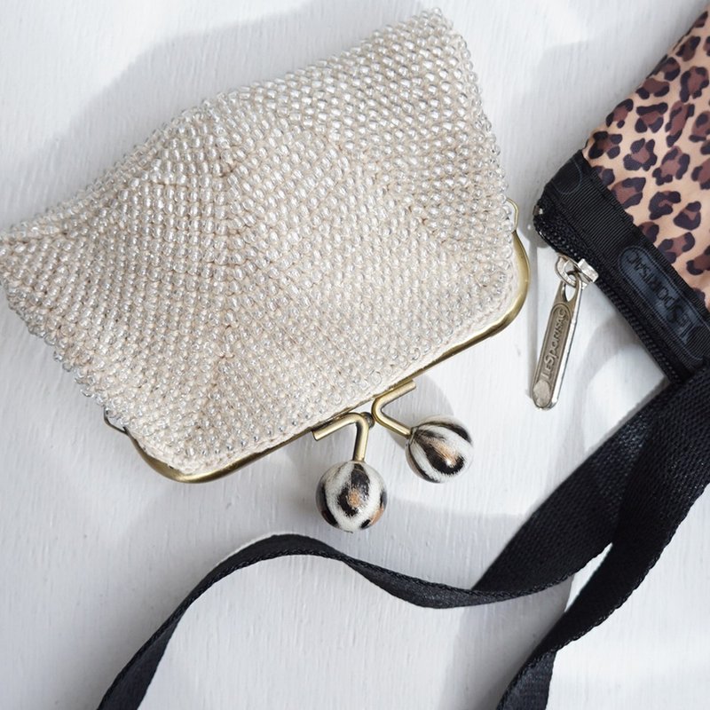 Ba-ba 手作 串珠钩织方形小包 No.2046 - 皮夹/钱包 - 其他材质 咖啡色