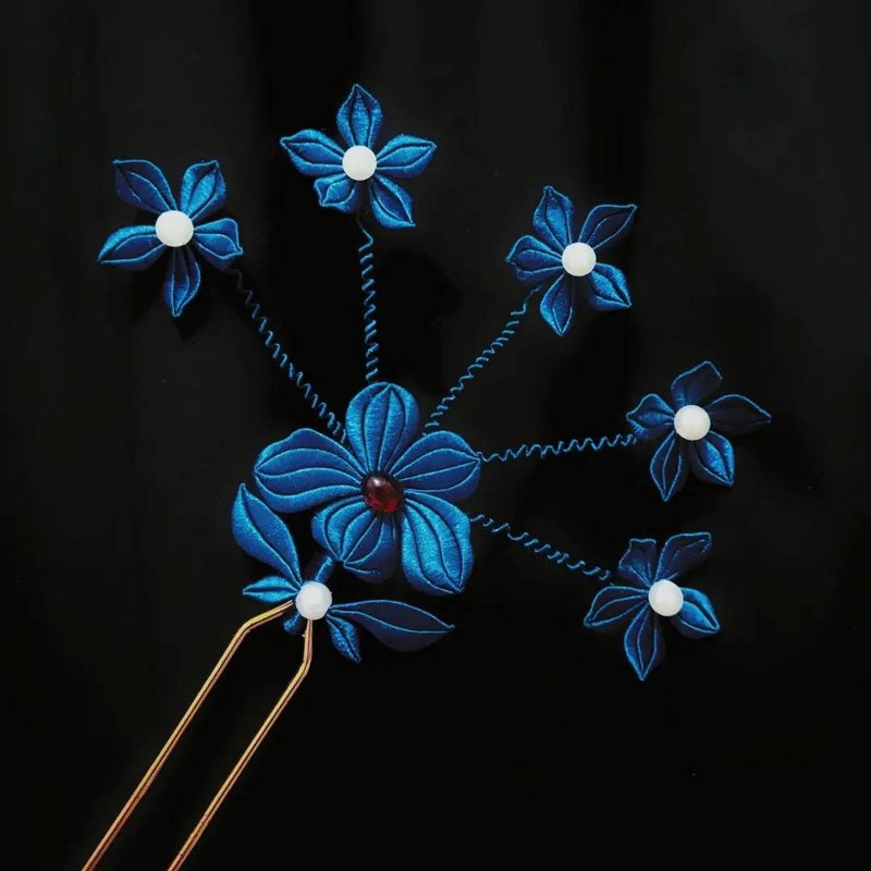 【现货】仿点翠颤枝钗—缠花发钗 - 其他 - 绣线 