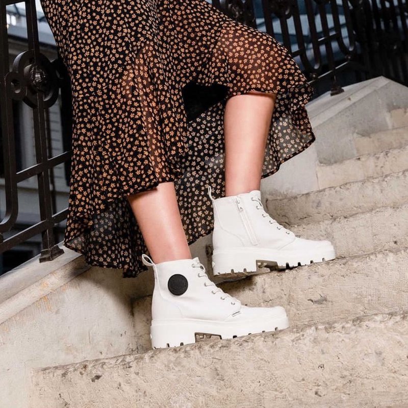 PALLADIUM PALLABASE TWILL 经典拉链帆布美腿靴 96907-116 - 女款短靴 - 其他材质 多色