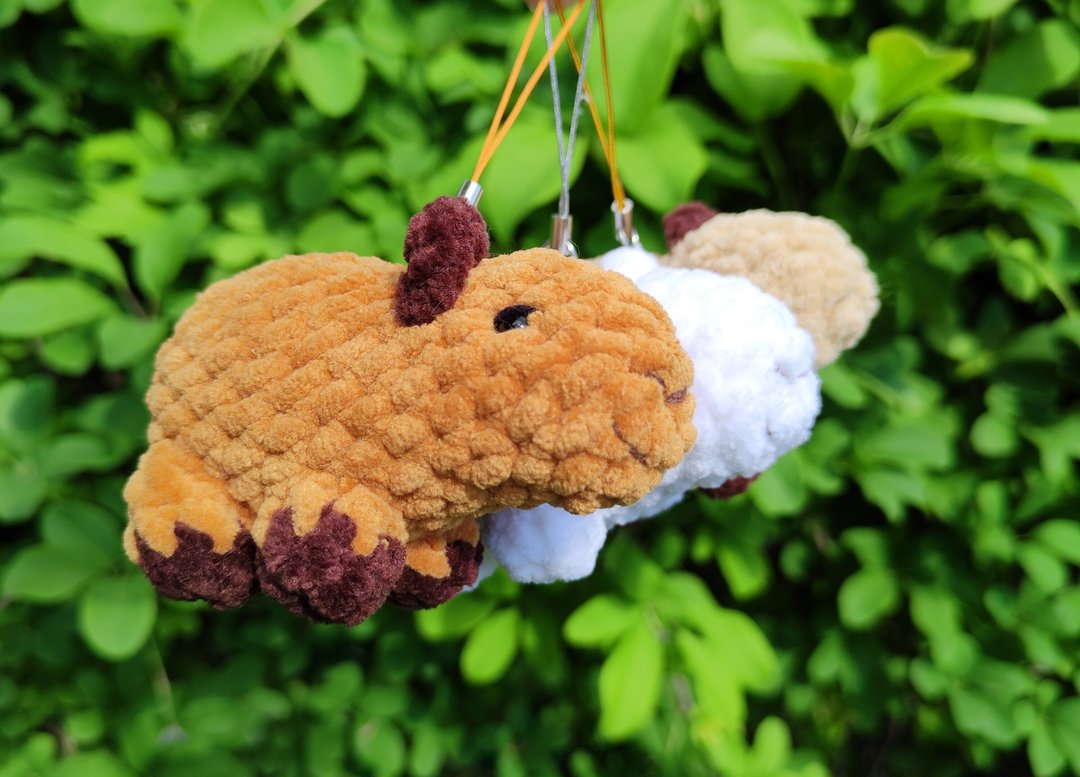 Crochet capybara keychain pattern pdf, crochet baby capybara plushies - Logo 设计/图案设计 - 其他材质 