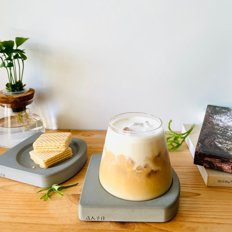 【富士山杯x元气吐司造型水泥杯垫】毕业礼物 奶茶杯 果汁杯 - 玻璃杯 - 玻璃 