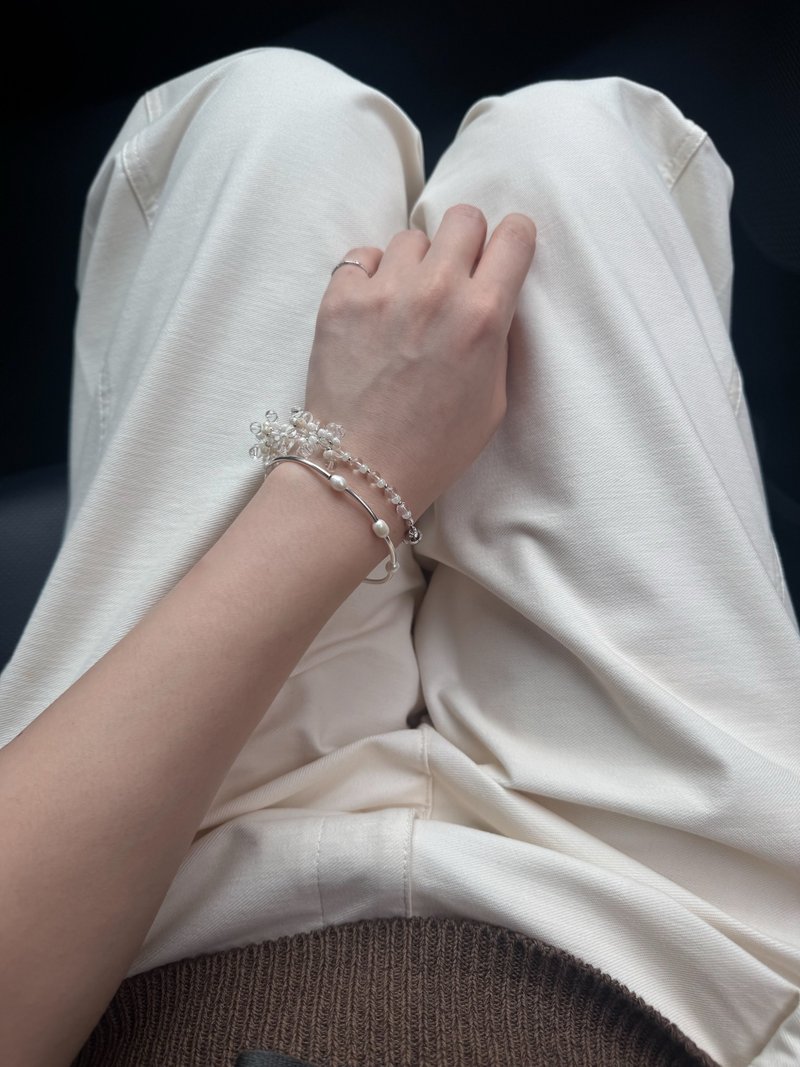 Pipe Pearl Bracelet (925 Silver) - 手链/手环 - 其他金属 银色