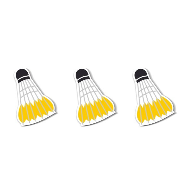 1212玩乐设计 逗趣到处贴 防水贴纸- 羽毛球 - 贴纸 - 防水材质 黄色