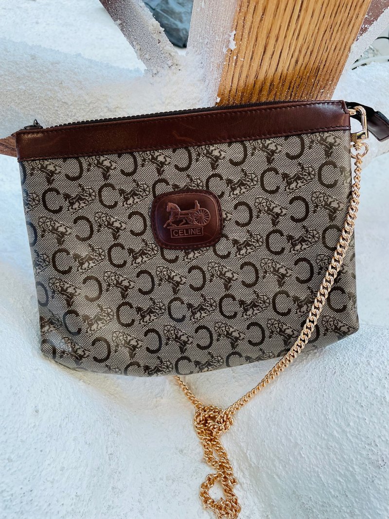 Celine中古马车化妆包 - 化妆包/杂物包 - 防水材质 咖啡色