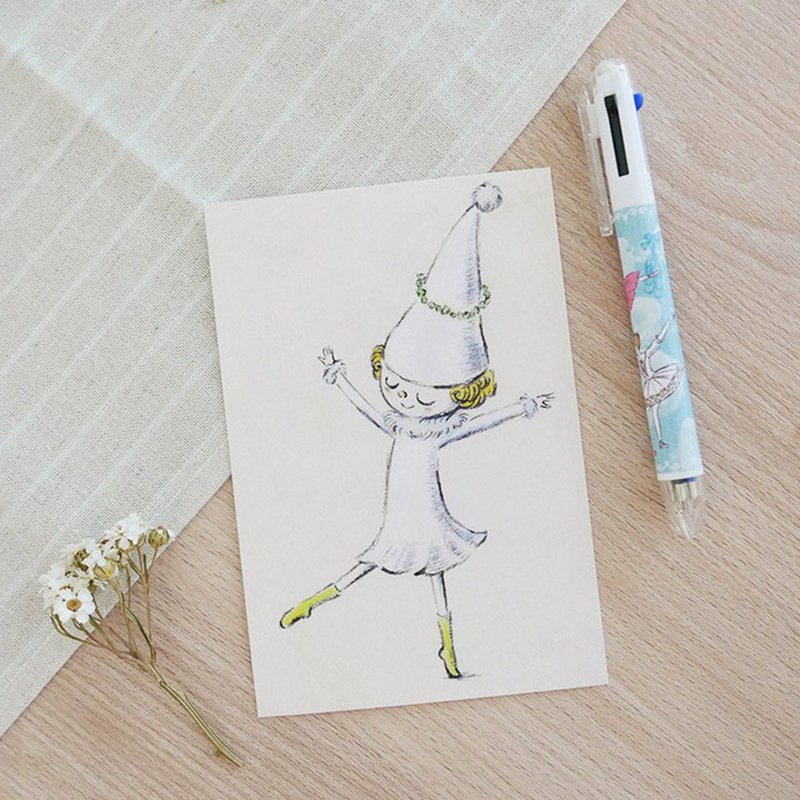 伊之珂芭蕾 | 芦笛小精灵－白精灵 明信片 - 卡片/明信片 - 纸 白色