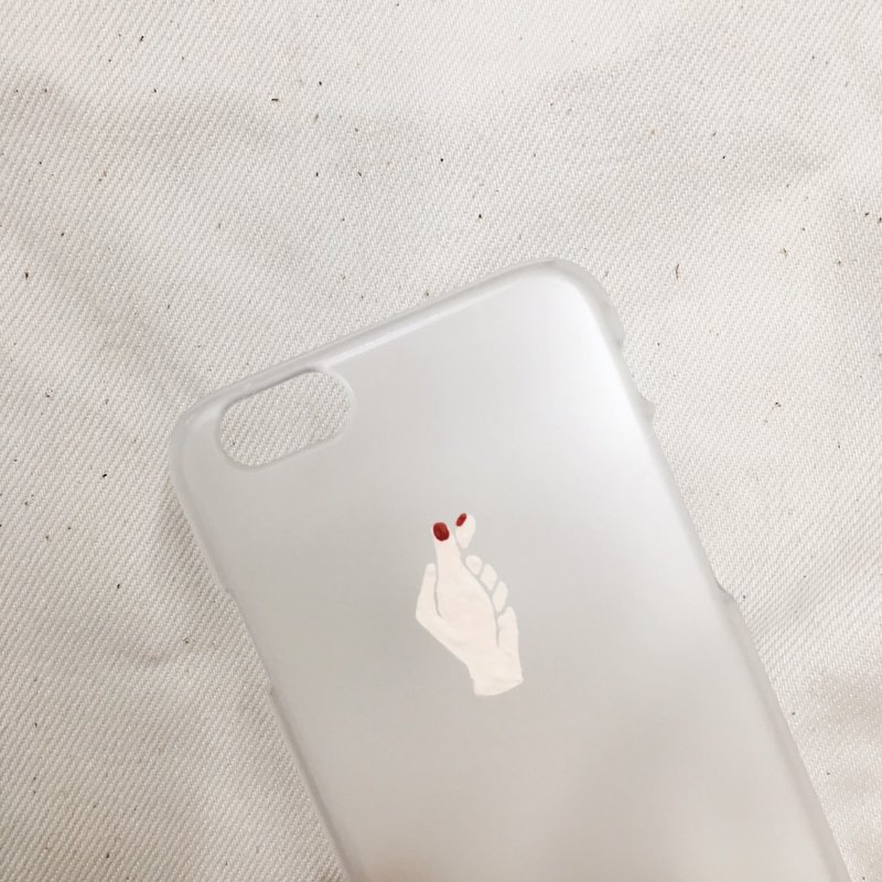 【手机壳上的我发誓只有一个】手指爱心 - 手机壳/手机套 - 压克力 红色