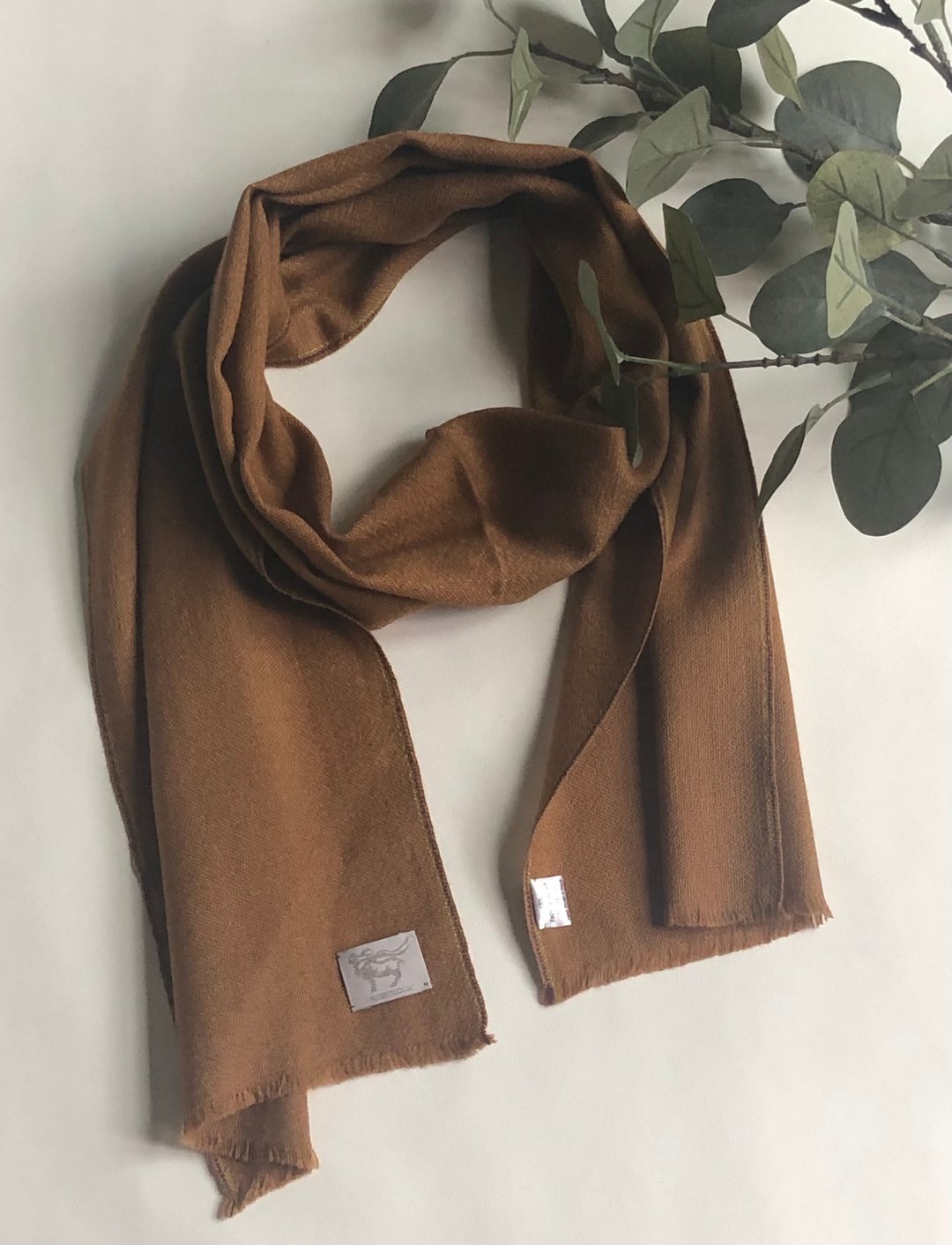 Pashmina hand woven scarf - 丝巾 - 羊毛 咖啡色