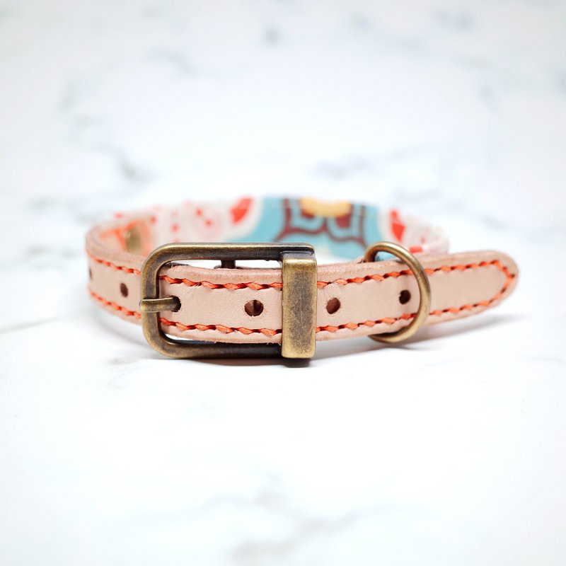 狗 大猫 S号 项圈 复古 可爱 魔幻地砖 图腾 可加购吊牌 附铃铛 - 项圈/牵绳 - 棉．麻 