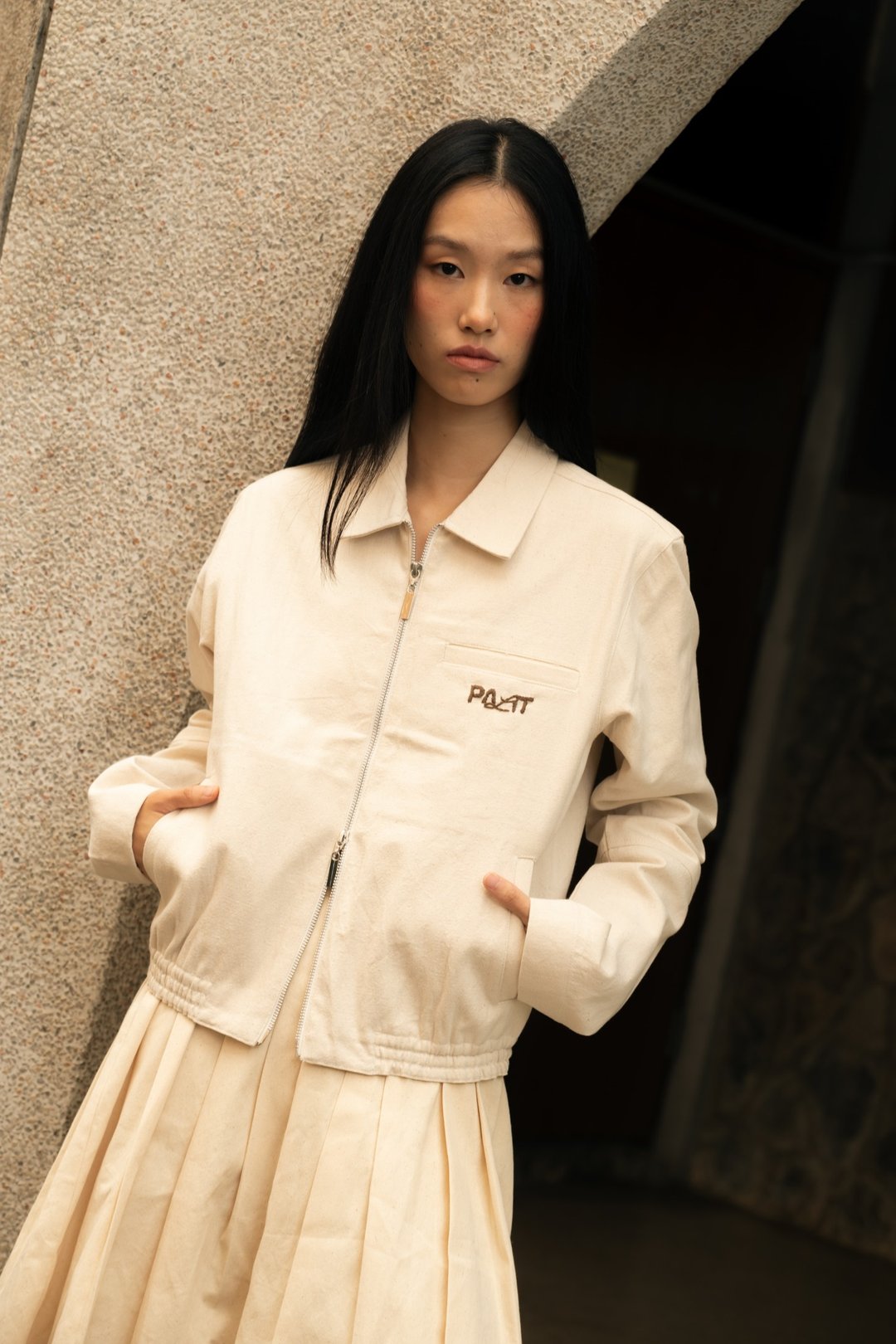 Palit 棉质外套 (象牙白) - 女装休闲/机能外套 - 棉 白色