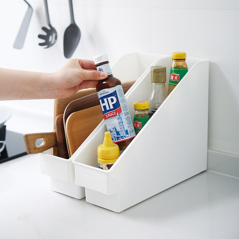 日本霜山 斜取式厨柜隙缝多功能收纳盒(附轮)-3入 - 收纳用品 - 塑料 白色