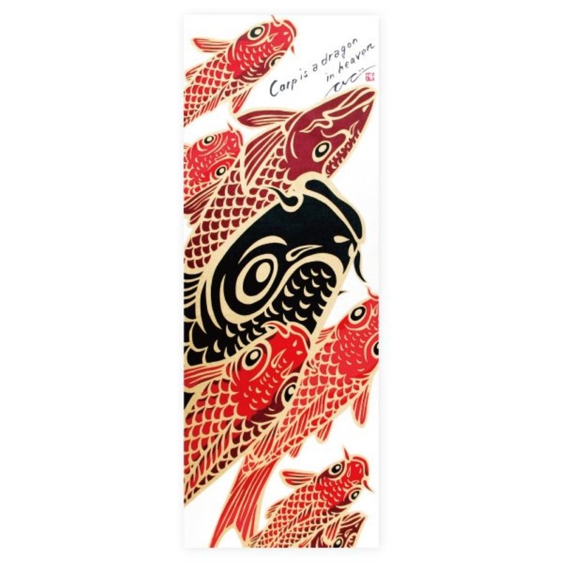 手绢 - Carp is dragon in heaven - 毛巾浴巾 - 棉．麻 红色