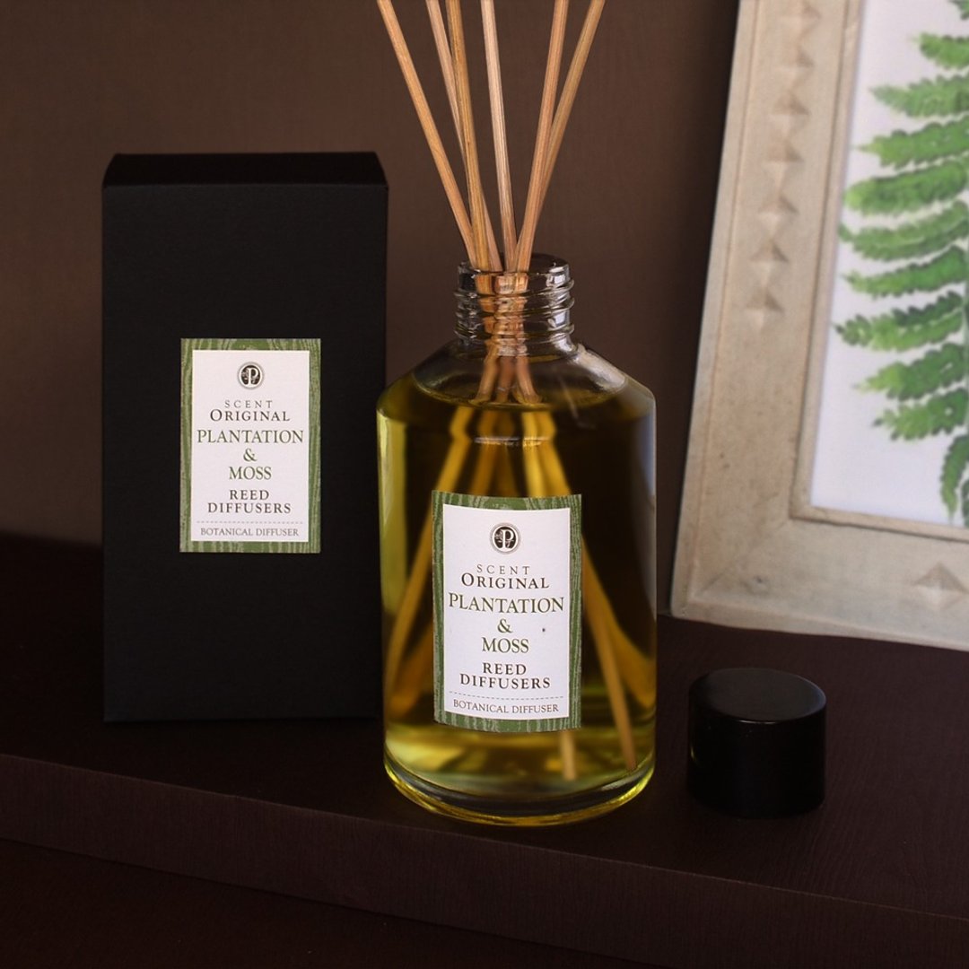 木质香沉调 │藓泉壑苔 居家精油扩香竹│60ml│140ml│240ml - 香薰/精油/线香 - 玻璃 咖啡色