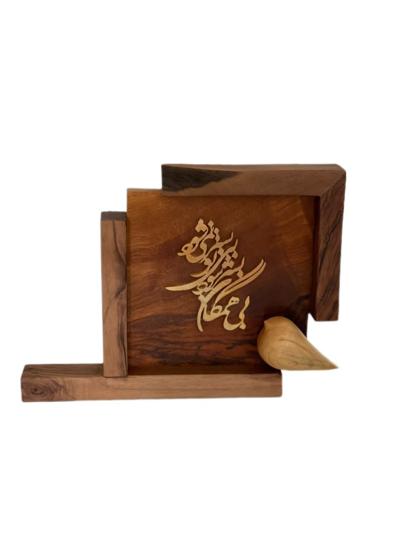 Wooden persian calligraphy frame. Wooden handcarved bird  Osmo oil coated. - 墙贴/壁贴 - 木头 