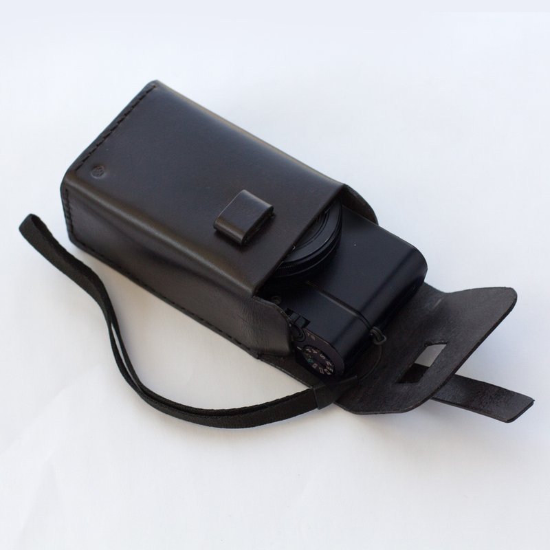 全手工植鞣皮革真皮- 小型相机套-染色版 原创设计 - 相机包/相机袋 - 真皮 卡其色