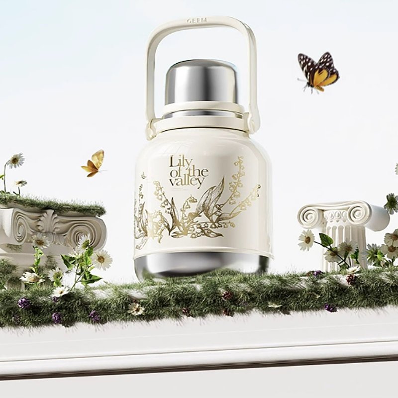 GERM铃兰保温杯大容量女水杯大号不锈钢杯子水壶 - 保温瓶/保温杯 - 其他材质 白色