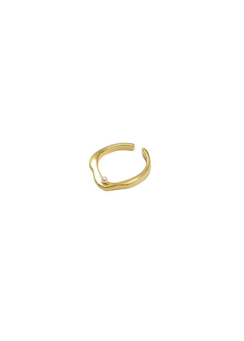 002.RING (Gold) (Pearl) 戒指/耳挂 - 戒指 - 铜/黄铜 金色