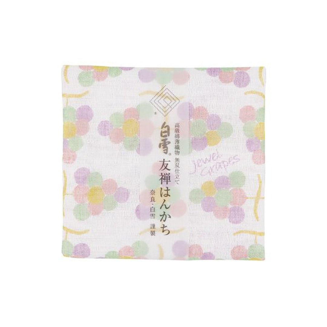 京友禅染手帕 / 葡萄 - 手帕/方巾 - 棉 白色