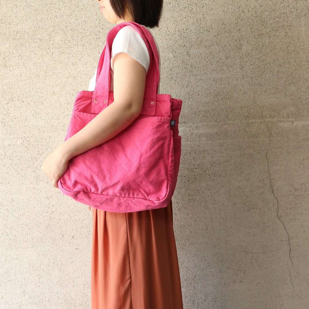 工作托特包L【2024春夏色/樱桃】(VC-3L) - 手提包/手提袋 - 棉 粉红色