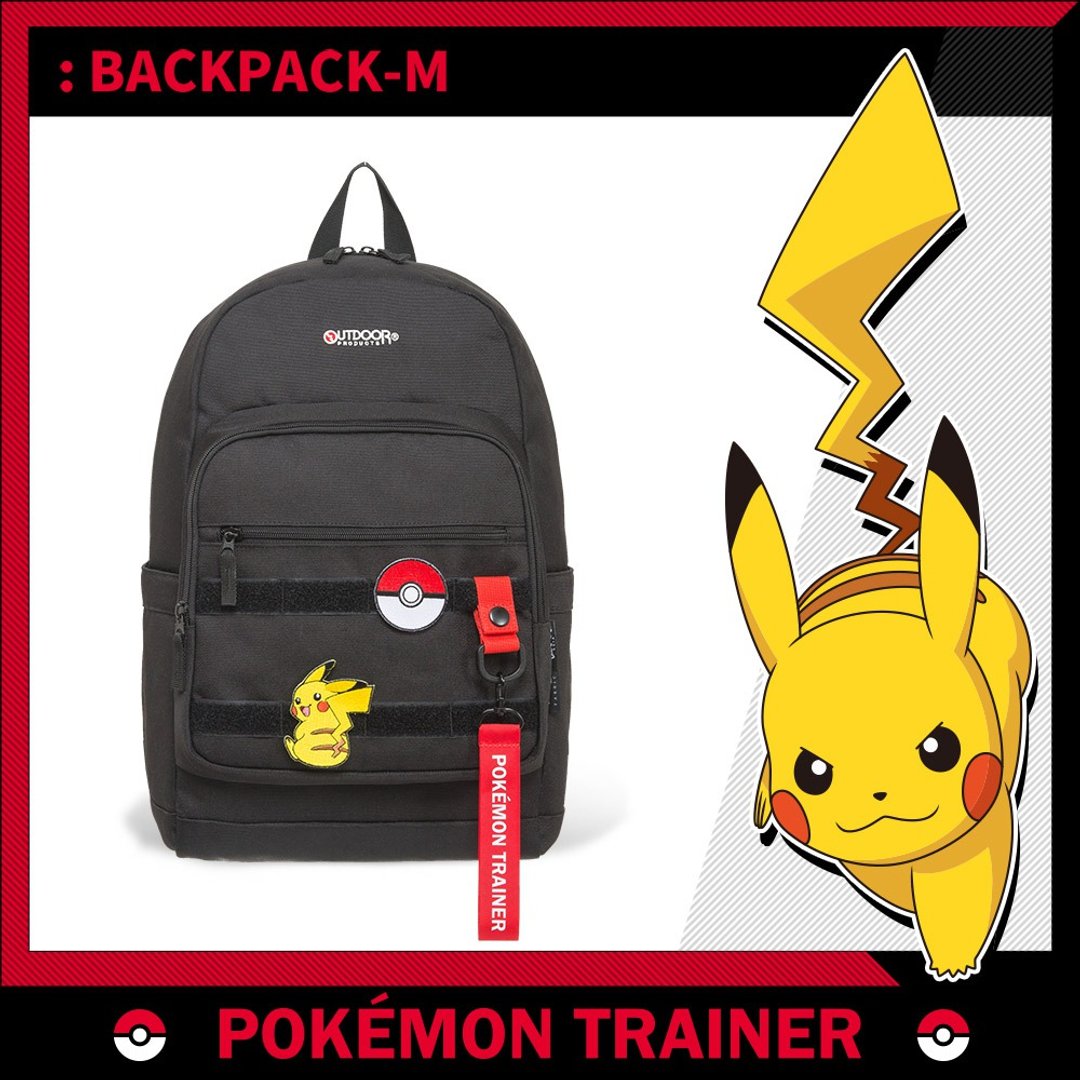 【OUTDOOR】Pokemon联名训练家系列14寸笔电后背包 ODGO20C02BK - 后背包/双肩包 - 聚酯纤维 