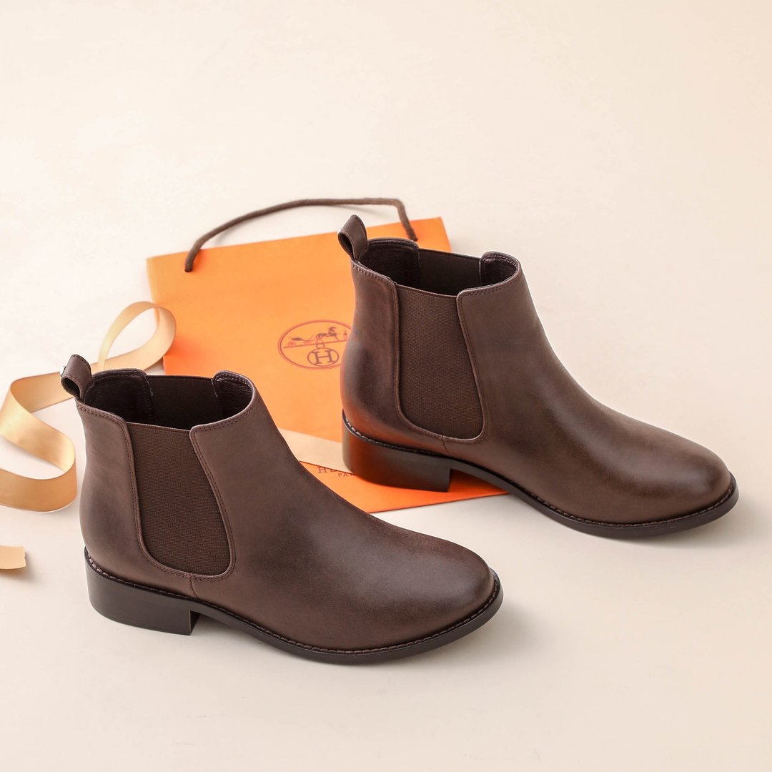 MIT柔软升级 ! 2.0切尔西短靴Chelsea Boots - 女款短靴 - 人造皮革 咖啡色