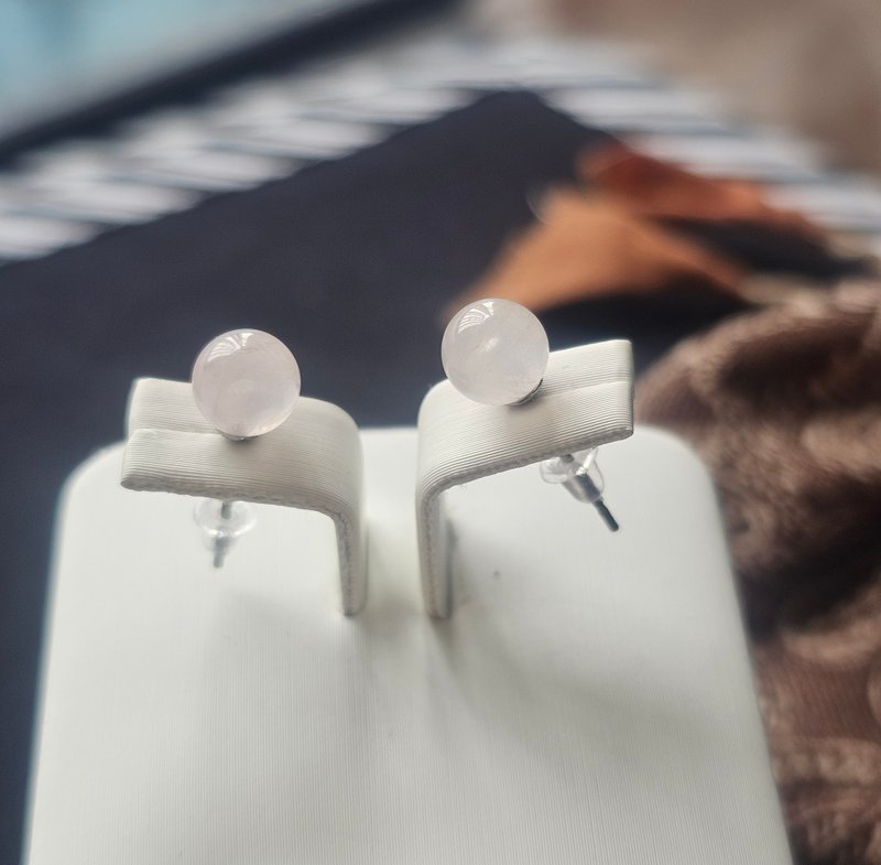 简而美--粉晶耳环 - 耳环/耳夹 - 半宝石 粉红色