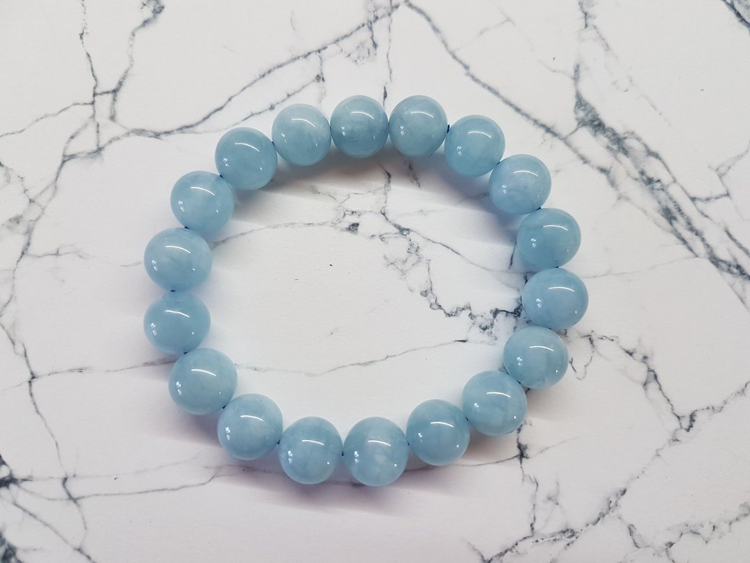 CJ46。海蓝宝手珠 - 手链/手环 - 半宝石 蓝色