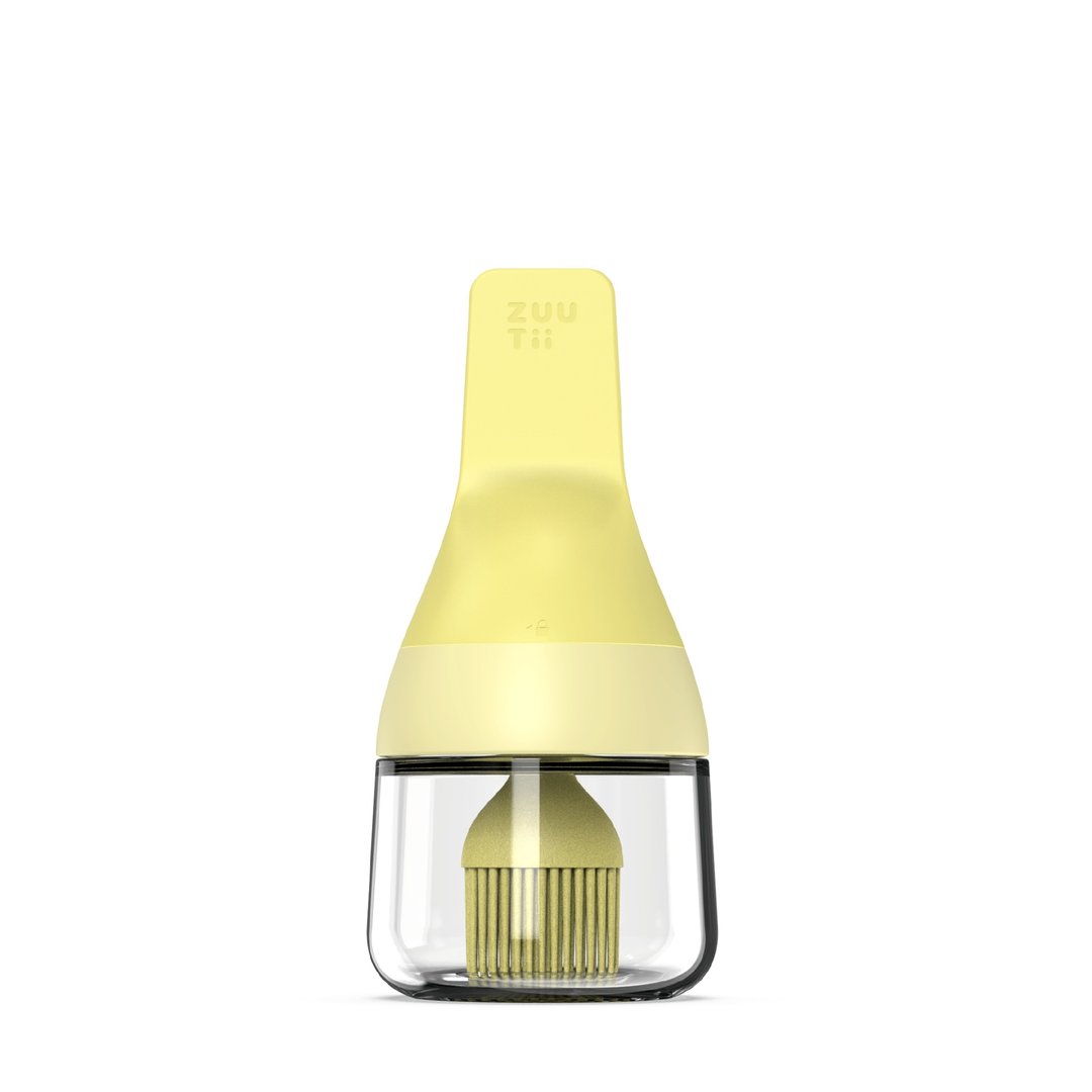Zuutii 迷你玻璃油壶连油扫 -淡黄色 (130ml) - 调味罐/酱料瓶 - 玻璃 黄色