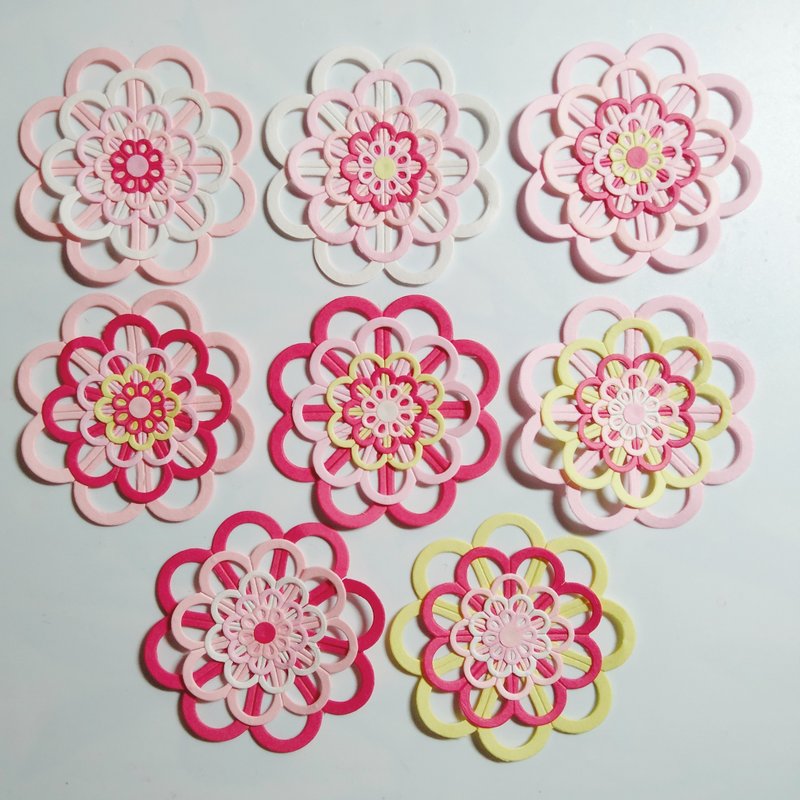 花朵贴纸 拼贴素材 手帐 相册 装饰 纸艺 莉拉手作 纸花 - 其他 - 纸 粉红色