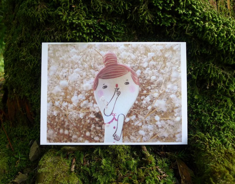 嘘~小声说✤明信片 - 卡片/明信片 - 纸 咖啡色