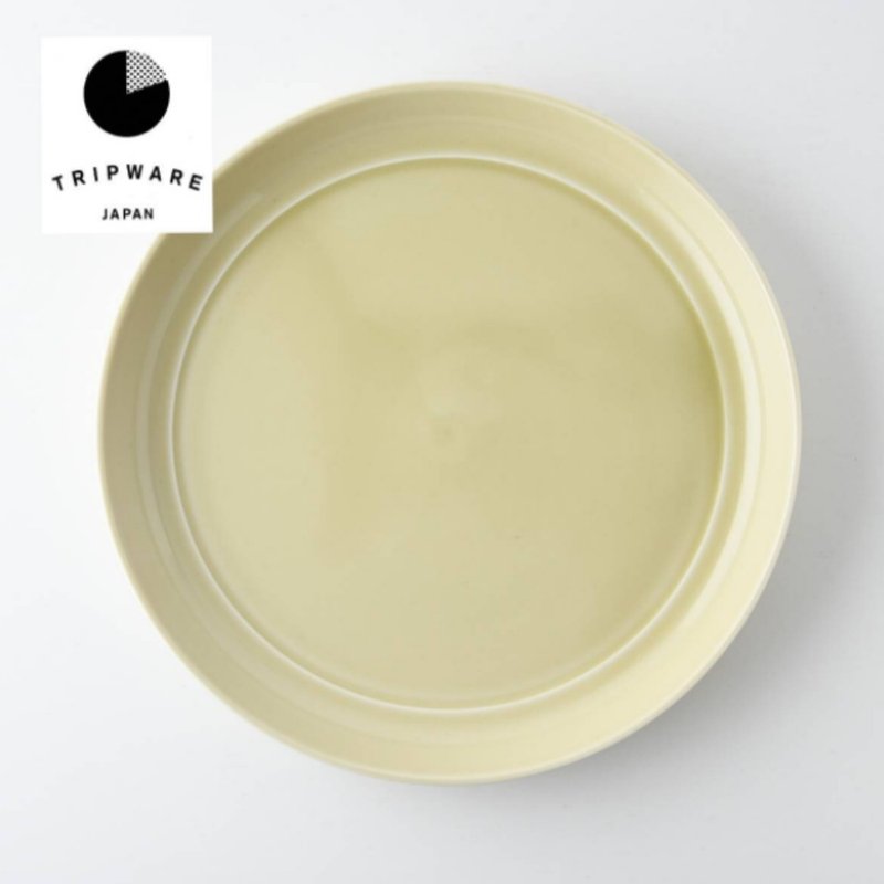 【Trip Ware Japan】深盘 日本制 美浓烧 (象牙米) - 盘子/餐盘/盘架 - 陶 