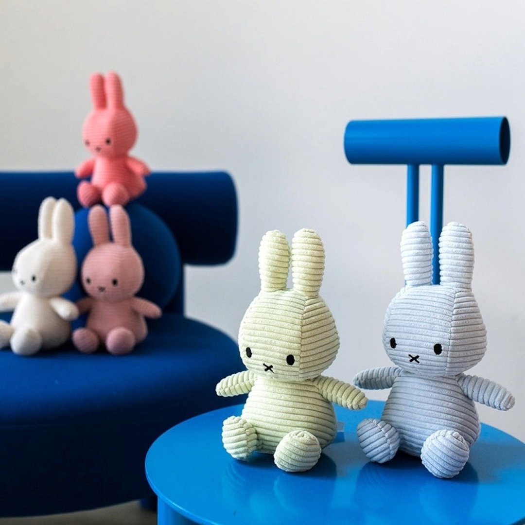 24H 出货 BON TON TOYS 米菲兔 ECO 灯芯绒填充玩偶 23cm-冰蓝 - 玩偶/公仔 - 聚酯纤维 蓝色