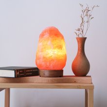 2-14 kg 玫瑰盐灯 I 原木底座 I 财位推荐 化煞净化 盐灯