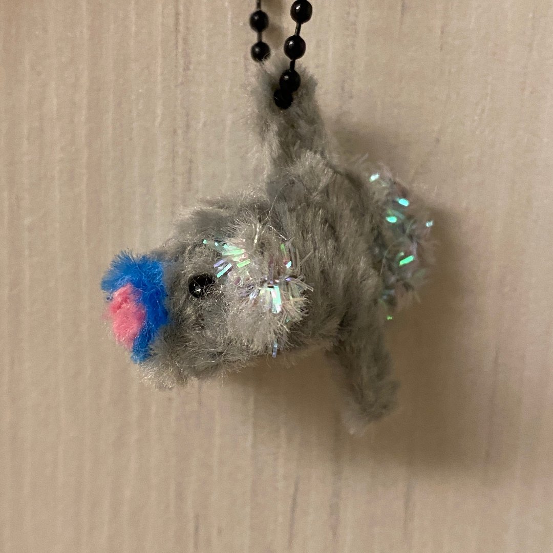 怪乐翻车鱼吊饰5cm bear灰-毛根扭扭棒手作/娃娃宠物玩偶/mola - 其他 - 其他材质 银色