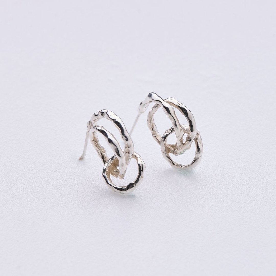 Ripple earrings - 耳环/耳夹 - 纯银 