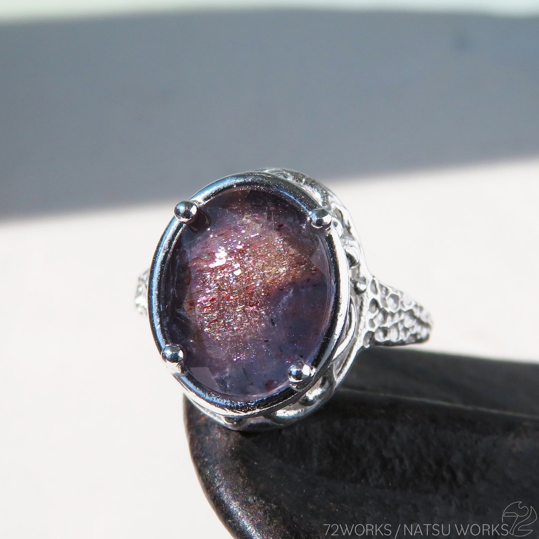 紫锂辉日长石 戒指 / Iolite Sunstone Ring l l - 戒指 - 宝石 紫色