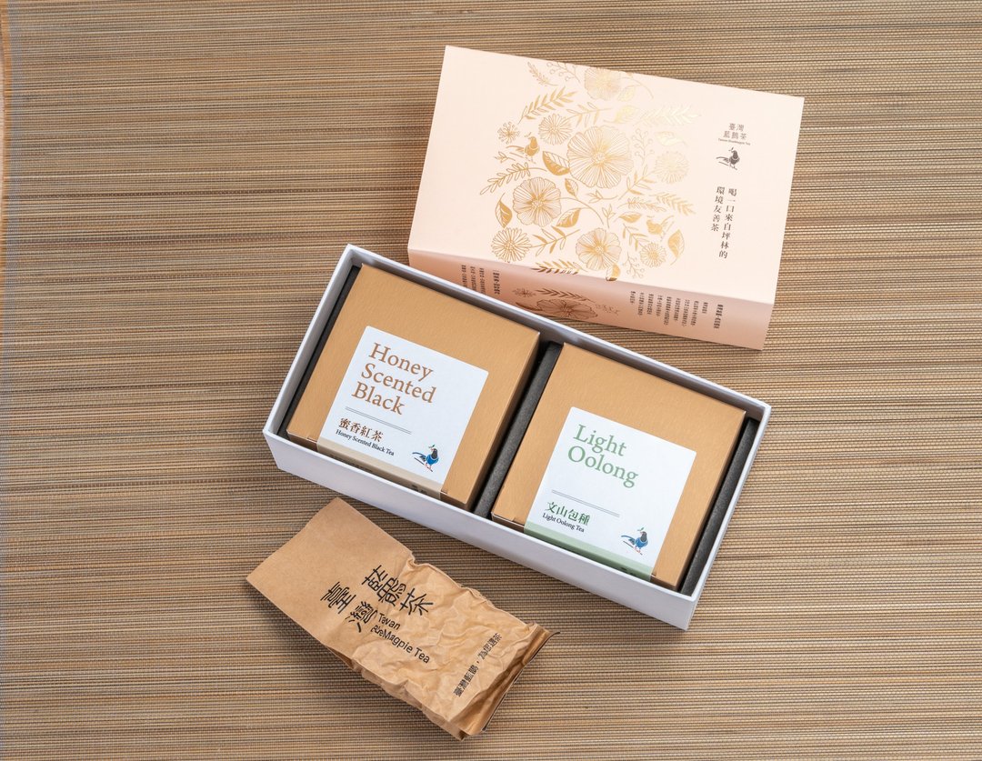 【台湾蓝鹊茶】双入茶叶玫瑰金礼盒 - 茶 - 新鲜食材 粉红色