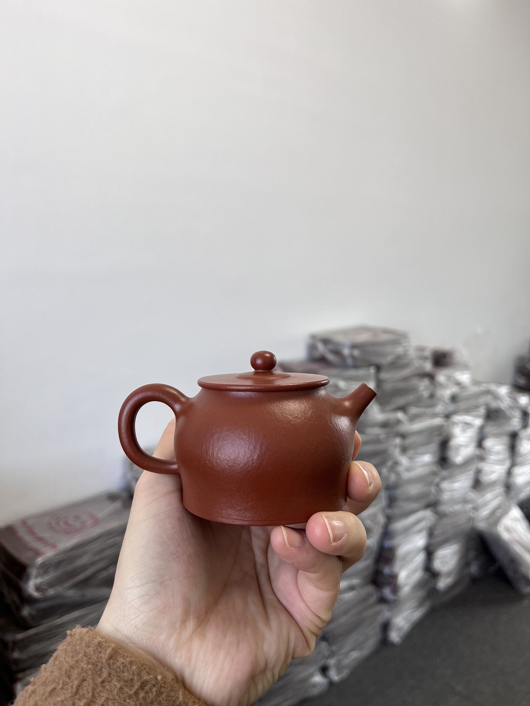 静观 全手工 现货实拍 全手工制作 小品把玩器 30目粗砂朱泥 成 - 茶具/茶杯 - 陶 灰色