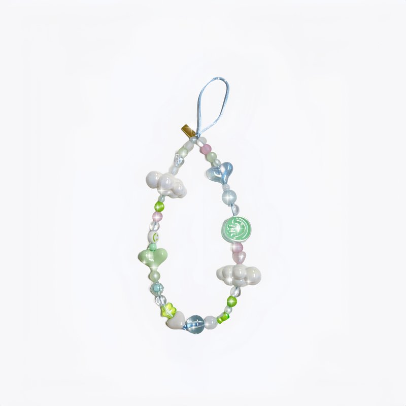 Ins风湖水绿色云朵手机绳 - 挂绳/吊绳 - 塑料 