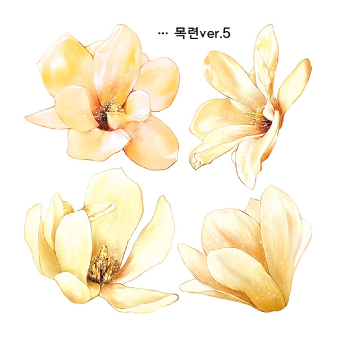 木兰花 3种款式 (blackraccoon) 复古拼贴设计纸贴 - 贴纸 - 纸 多色