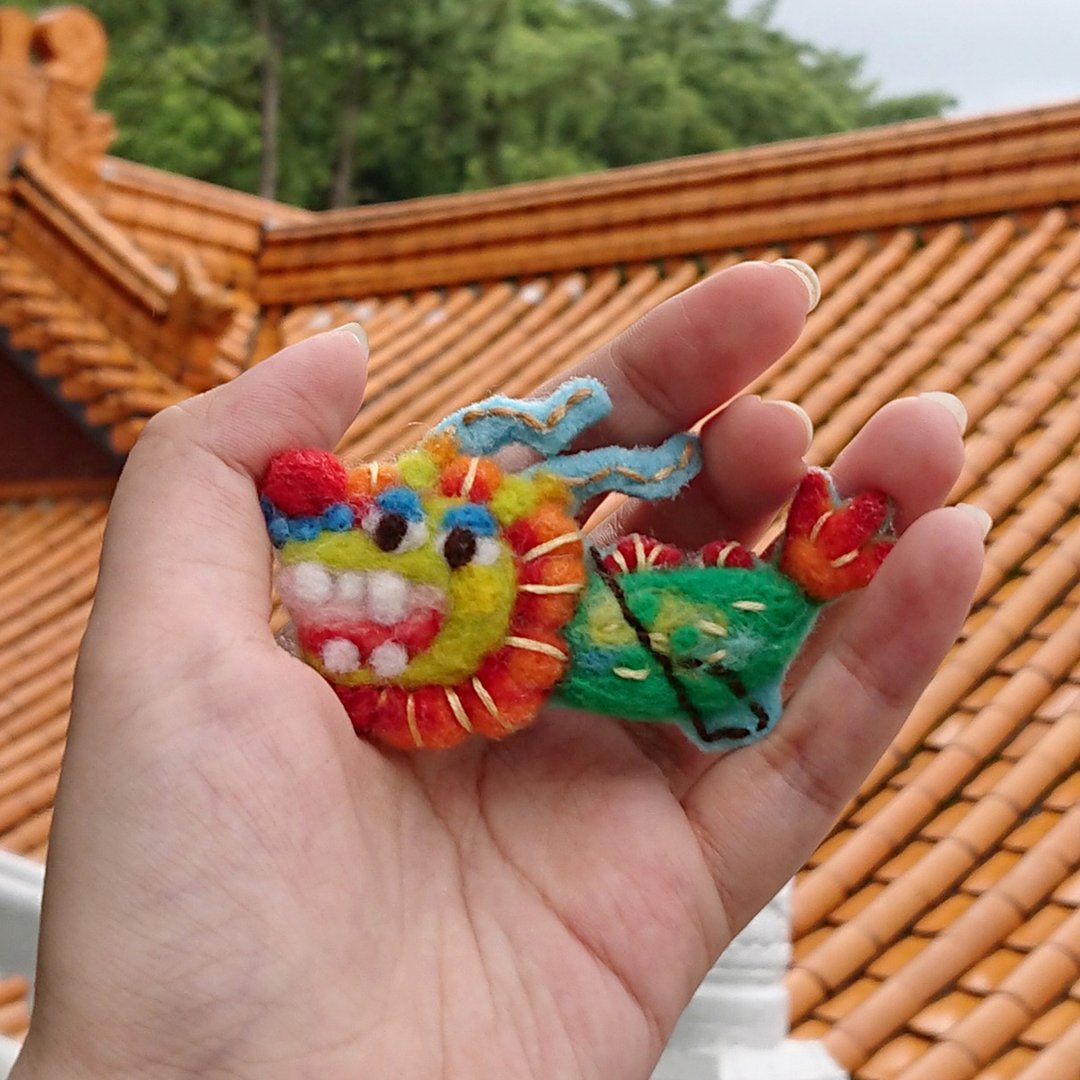 羊毛毡胸针 端午节小龙舟 - 胸针 - 羊毛 多色