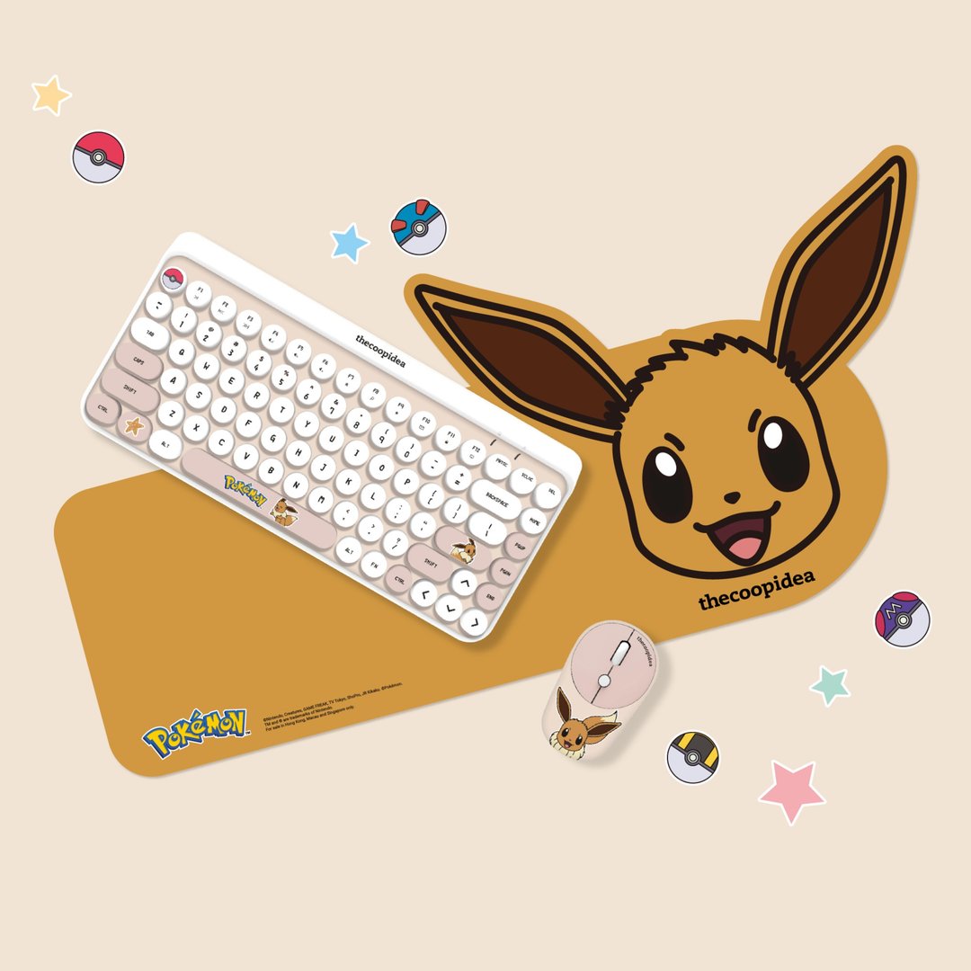 thecoopidea x POKÉMON TAPPY 无线键盘鼠标套装 | 伊贝 - 电脑配件 - 其他材质 咖啡色