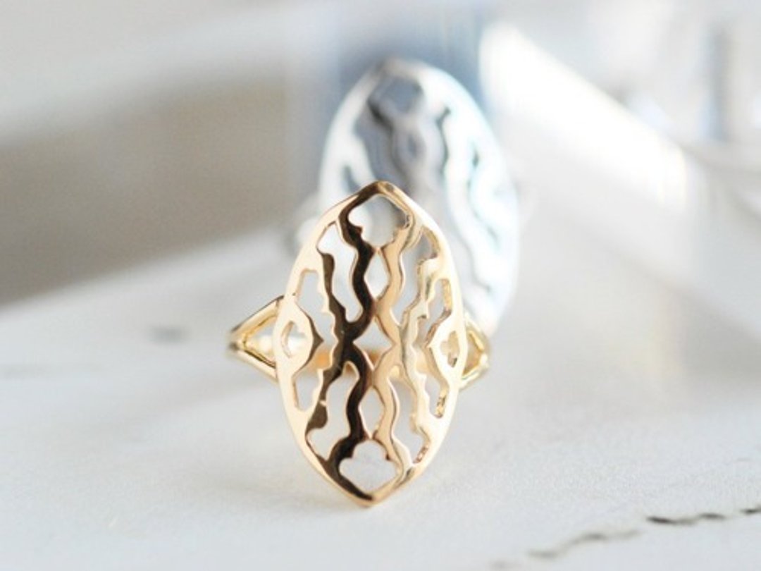[Made to order] Soleil Oval Ring / SV925 (GP) - 戒指 - 其他金属 
