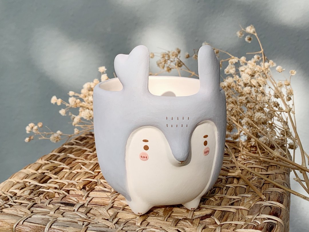 Deer planter from Zooramics collection - 植栽/盆栽 - 瓷 白色