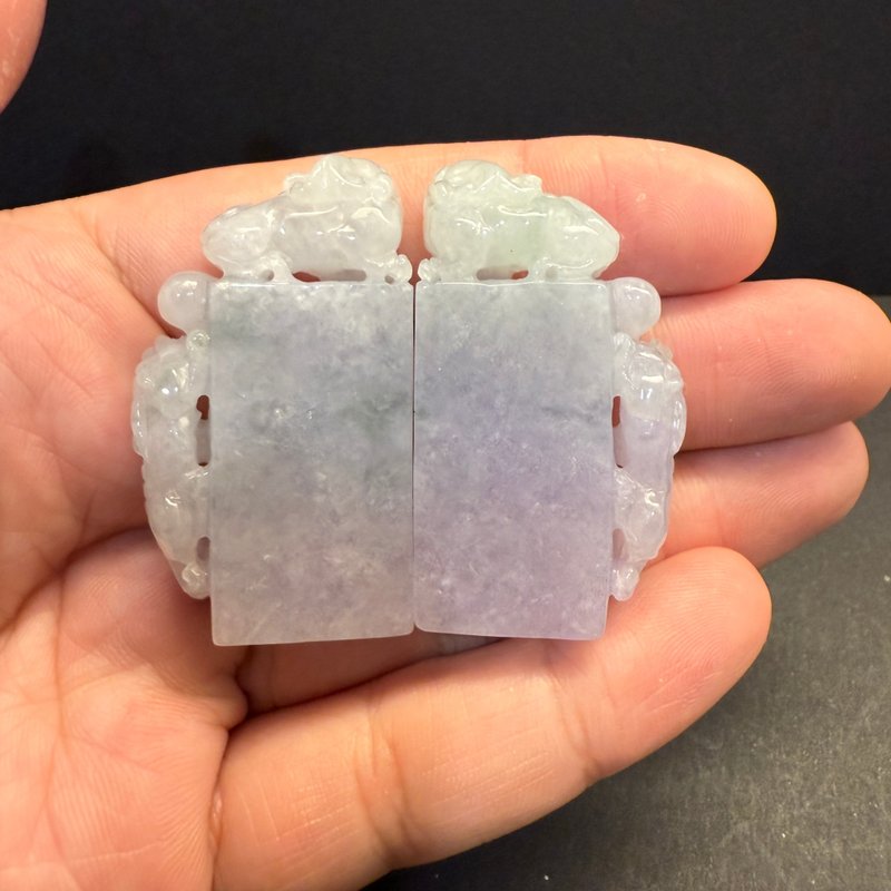 瀚玉珠宝 天然冰种紫罗兰翡翠印章 对章 - 其他 - 玉石 