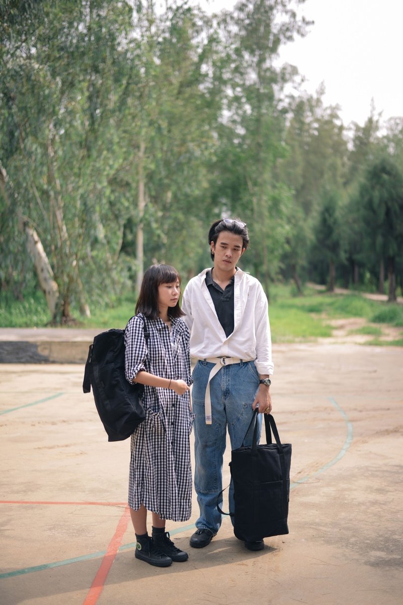 情侣-两用超容量大包包(两件) - 后背包/双肩包 - 棉．麻 黑色