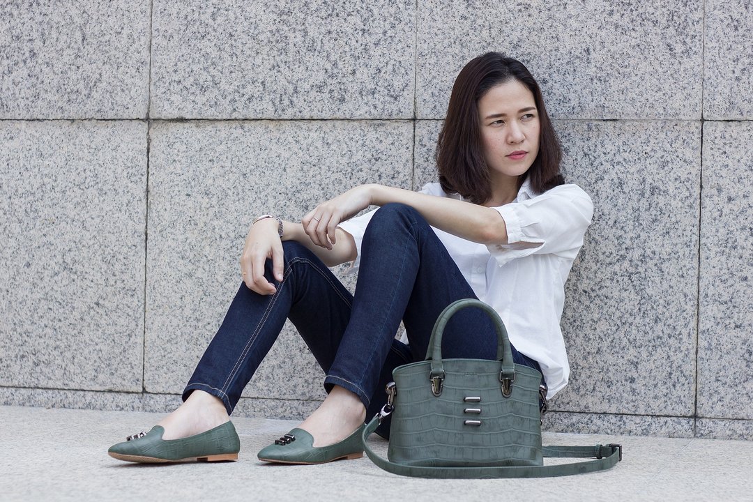【Off-Season Sales】- STRUCTURED HANDBAG FOREST GREEN - 手提包/手提袋 - 真皮 绿色