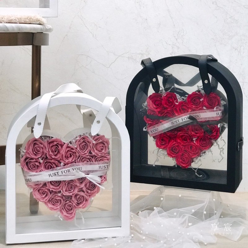 爱心达琳手提盒 / 香氛花 / 肥皂花 / 礼物 - 香薰/精油/线香 - 其他材质 